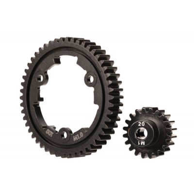 SPUR GEAR 50-TOOTH ( HARDENED STEEL ) WITH 20-T PINION GEAR - TRAXXAS 6450